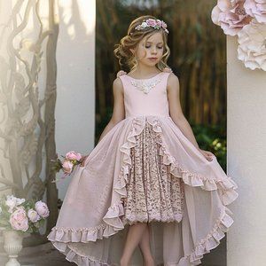 NWT Dollcake So Lady Like Frock Dress Pink Lace Special Photo Hi Low sz 6